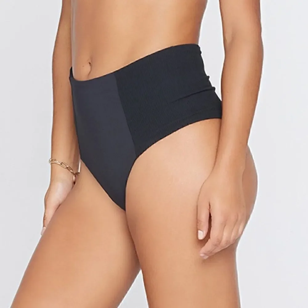 L SPACE NWT Jackie High Waist Bikini Bottoms BLACK NWT $99